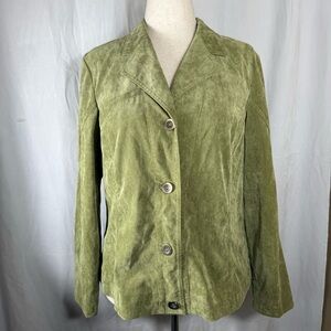 RQT Green Corduroy 4 Button Jacket Chest Pocket Spring St Patrick’s Day Unlined
